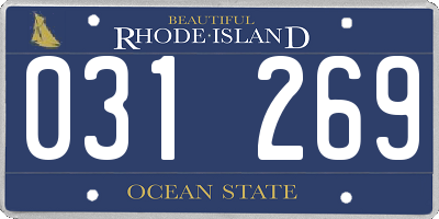 RI license plate 031269