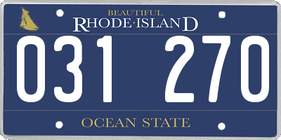 RI license plate 031270