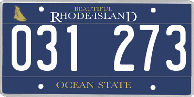 RI license plate 031273