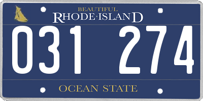 RI license plate 031274