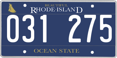 RI license plate 031275