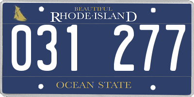 RI license plate 031277