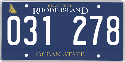 RI license plate 031278