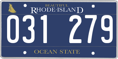 RI license plate 031279