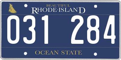 RI license plate 031284