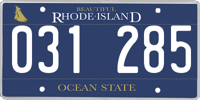 RI license plate 031285