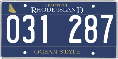 RI license plate 031287