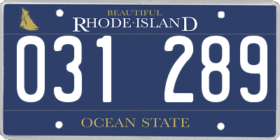RI license plate 031289