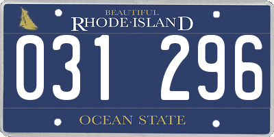RI license plate 031296