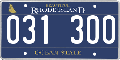 RI license plate 031300