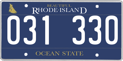 RI license plate 031330