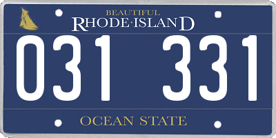 RI license plate 031331