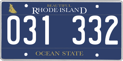 RI license plate 031332