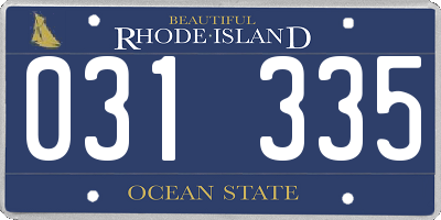 RI license plate 031335