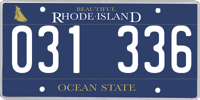 RI license plate 031336