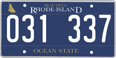 RI license plate 031337
