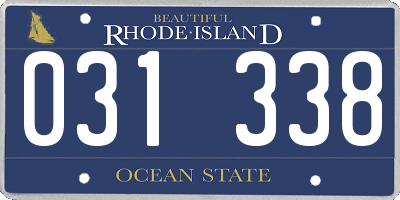 RI license plate 031338