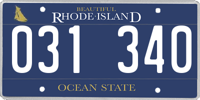RI license plate 031340