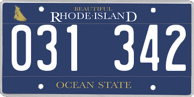 RI license plate 031342