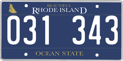 RI license plate 031343