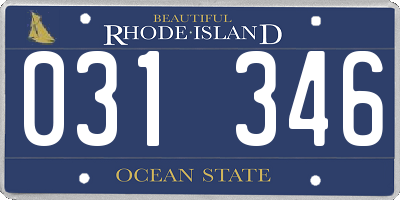 RI license plate 031346