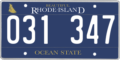 RI license plate 031347
