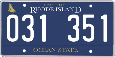 RI license plate 031351