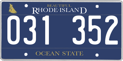 RI license plate 031352