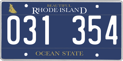 RI license plate 031354
