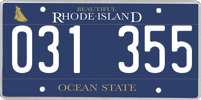 RI license plate 031355