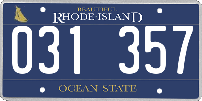 RI license plate 031357