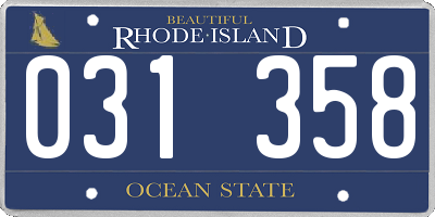 RI license plate 031358