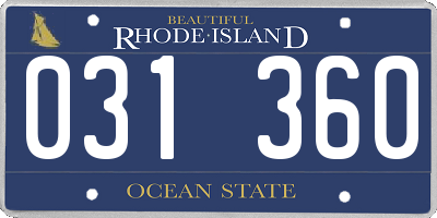 RI license plate 031360