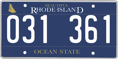 RI license plate 031361