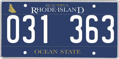 RI license plate 031363