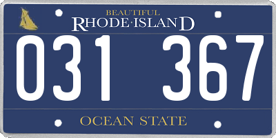 RI license plate 031367