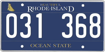 RI license plate 031368
