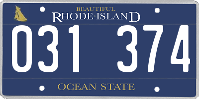 RI license plate 031374