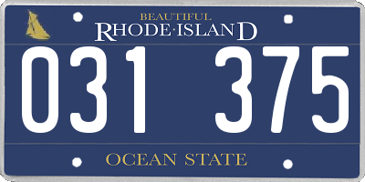 RI license plate 031375