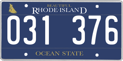 RI license plate 031376
