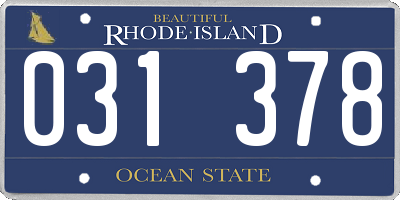 RI license plate 031378