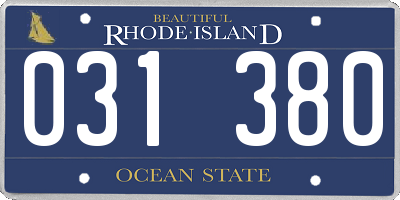 RI license plate 031380