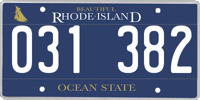 RI license plate 031382