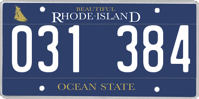 RI license plate 031384