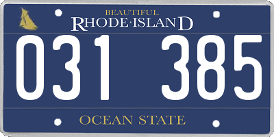 RI license plate 031385