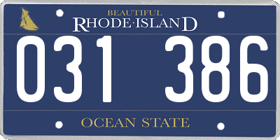 RI license plate 031386
