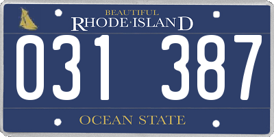 RI license plate 031387