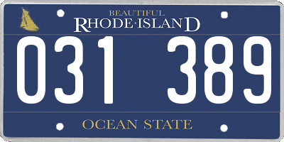 RI license plate 031389