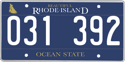 RI license plate 031392