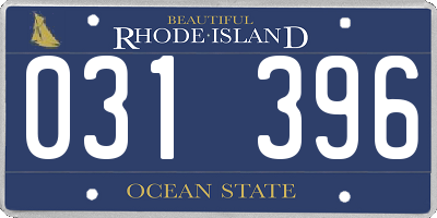 RI license plate 031396